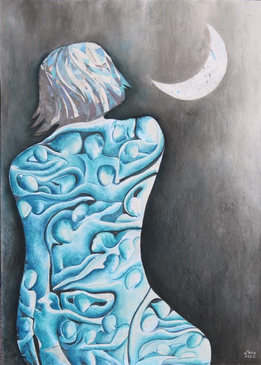 Pastel & Collage  50 × 70 cm
