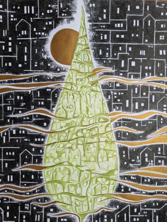 Pastel, Color Pencil & Collage 40 × 50 cm