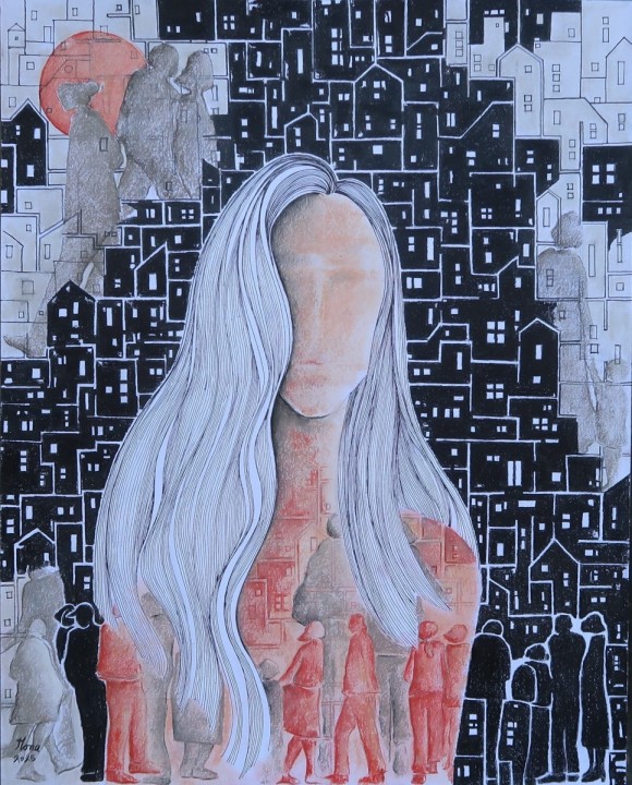 Pastel, Color Pencil & Ink 40 × 50 cm