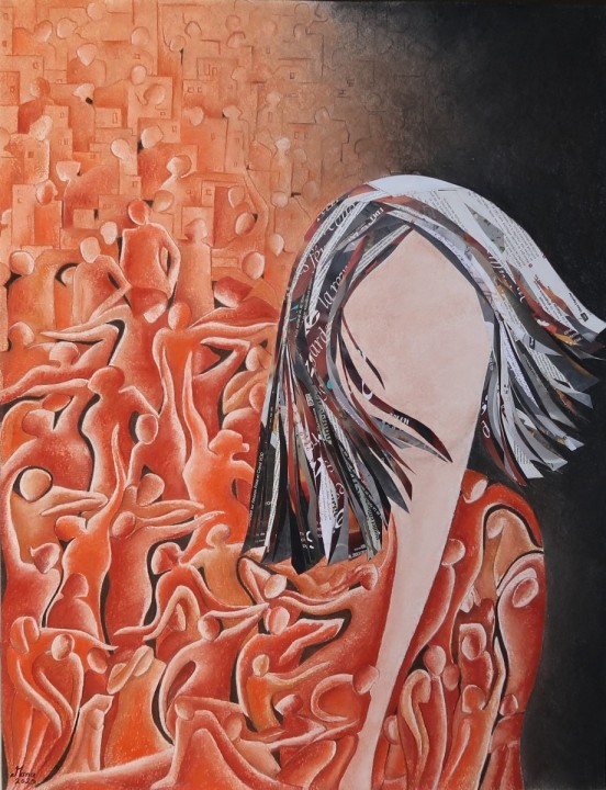 Pastel & Collage 50 × 70 cm